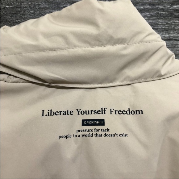 SPAO 1/4 Zip Popover Tan Duck Down Puffy Jacket Size L - Picture 5 of 8